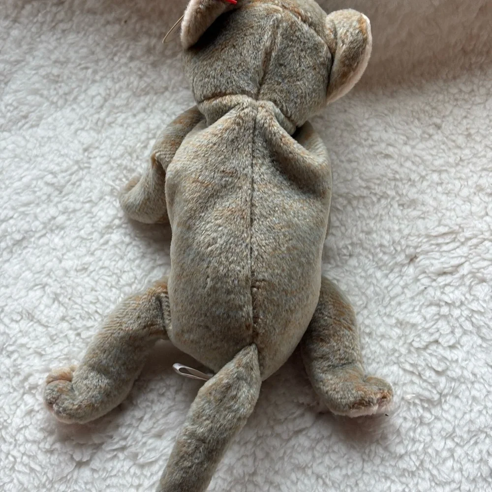 Ty Beanie Baby “Scat” Gray‎ with Pink Accents